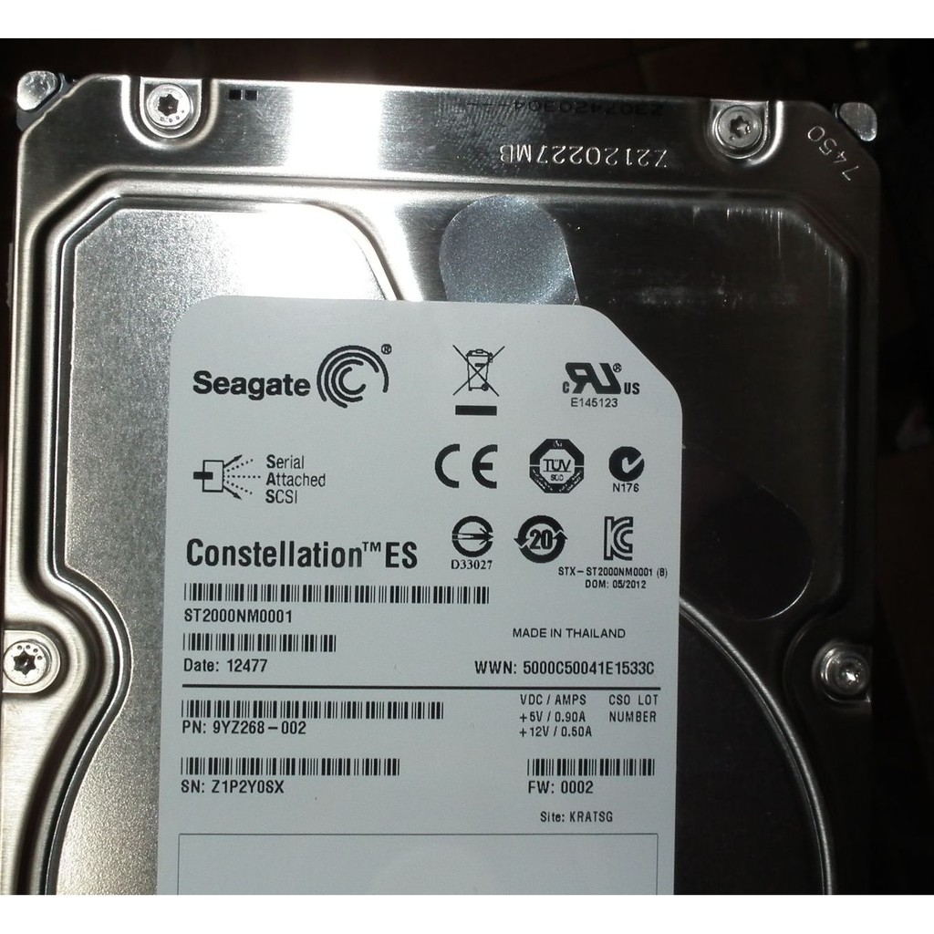 全新SAS硬碟3.5吋SEAGATE 2T ST2000NM0001 CONSTELLATION ES 2TB SCSI