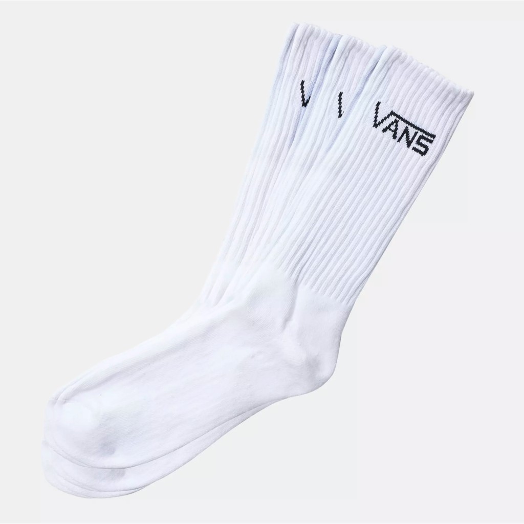 Vans Socks 長襪 白色 小腿襪 黑色 Logo 厚底 休閒 運動襪 籃球襪 【三雙一組】