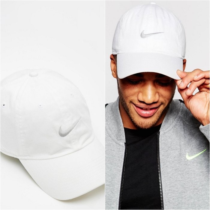 【豬豬老闆】Nike NSW Swoosh Cap 白色 銀勾 灰勾 鐵扣 可調式 老帽 546126-100