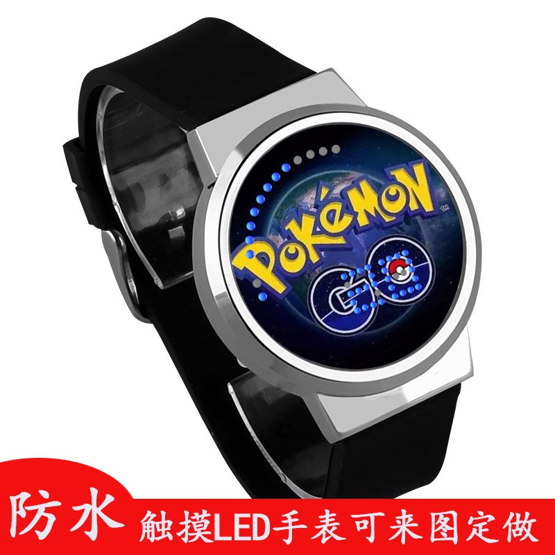 P21f0a70 夏季新品動漫周邊 ぁしpokemon Go防水觸摸手表皮卡丘火龍寵物小精靈精靈夢可寶led手表 蝦皮購物