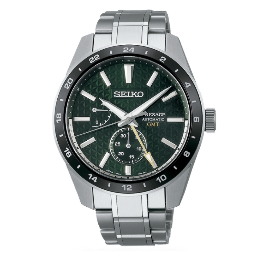 【聊聊甜甜價】SEIKO精工 PRESAGE 麻葉圖騰GMT機械腕錶(SPB219J1/6R64-00C0G)SK042