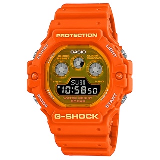 【CASIO】G-SHOCK 街頭搖滾 螢光橘面盤 數位運動錶 DW-5900TS-4 臺灣卡西歐公司貨