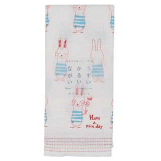 今治毛巾 多用途紗布長毛巾 薄輕長33x100cm - 條紋兔子 [偶拾小巷] 日本製