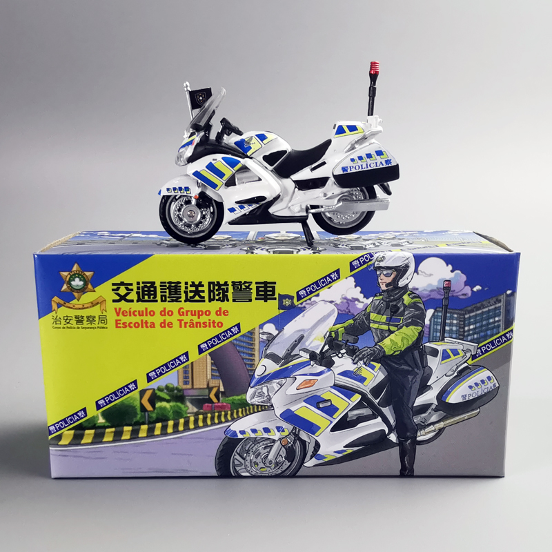 1 43 澳門警察局交通護送隊警車電單車摩托車合金模型 蝦皮購物