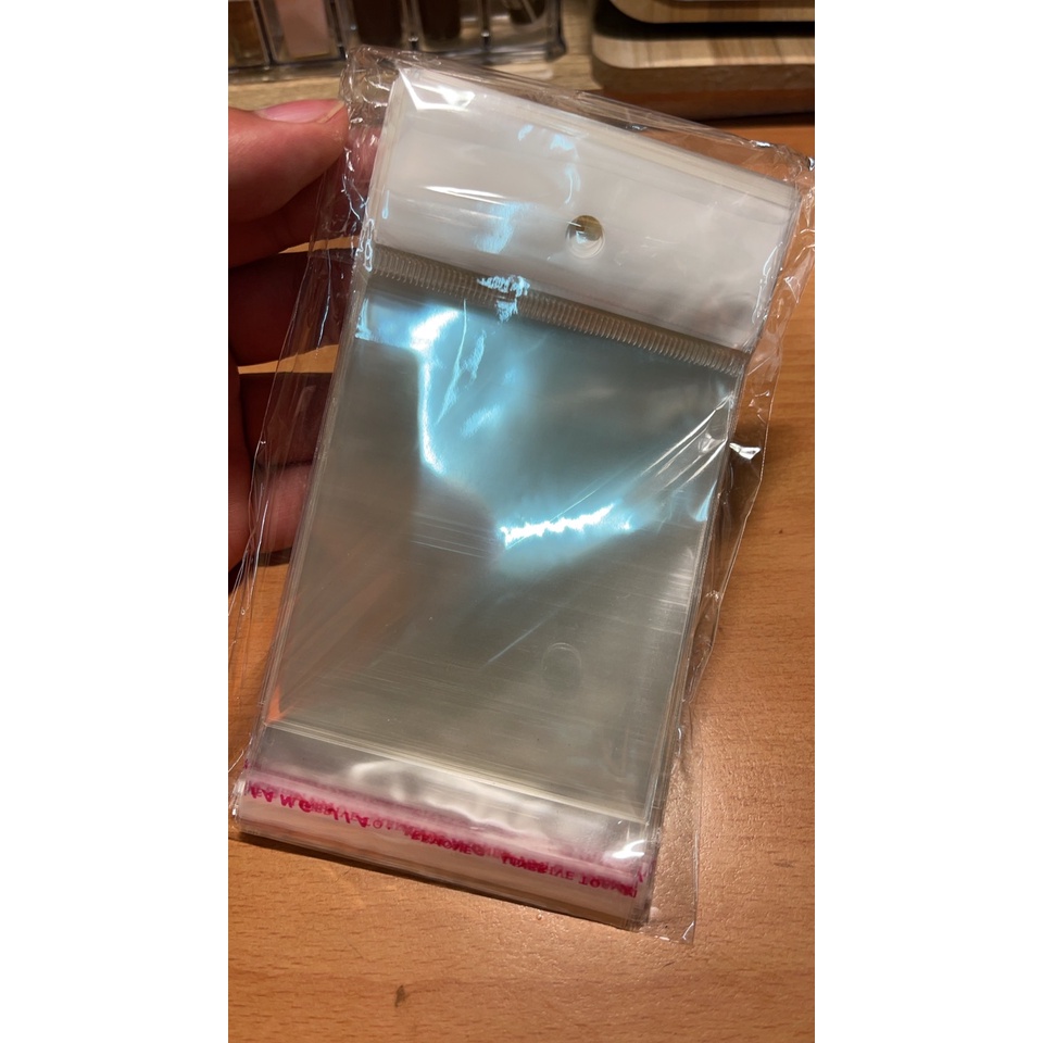 自黏袋 透明袋 包裝袋 塑膠袋 有吊孔 80X145mm 100入