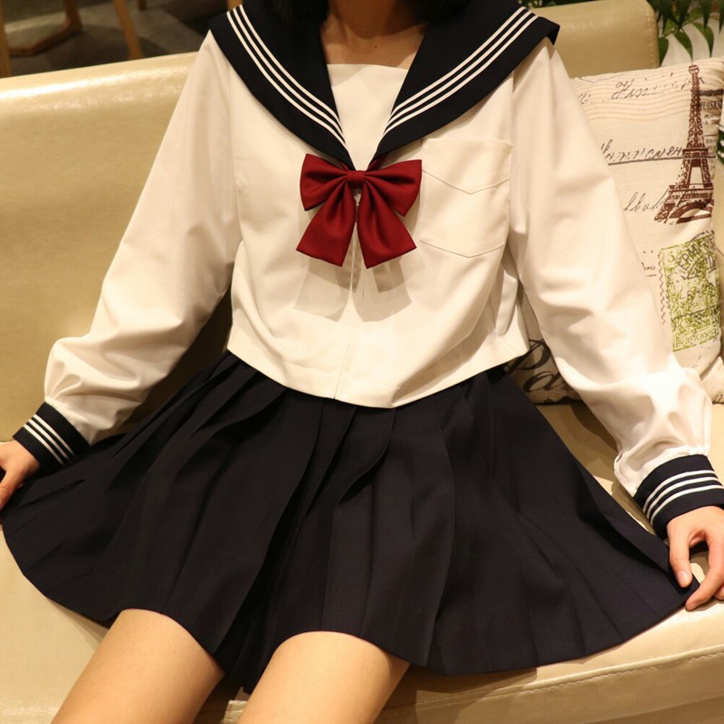 Jk制服套裝現貨 正統白三本jk制服裙套裝不良基礎款中間服學院風水手服女裝正版無 蝦皮購物