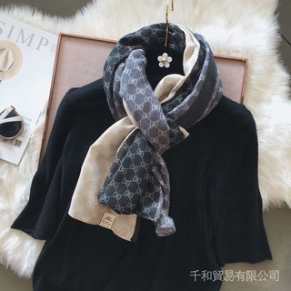 【AOYU】品牌千鳥格棉麻圍巾輕奢高檔柔軟冬季新款女版披肩保暖