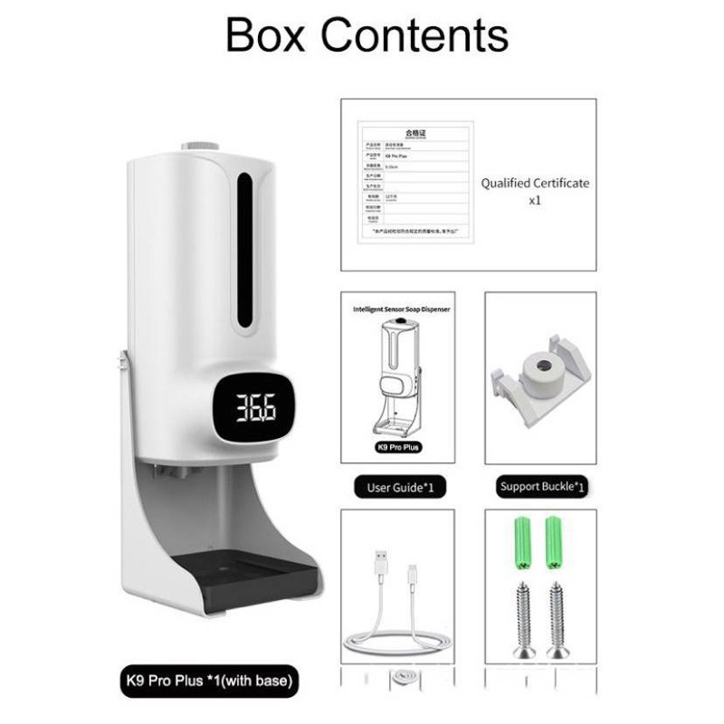 現貨 台灣出貨 K9Pro Plus全新升級 測溫儀消毒洗手自動酒精噴霧機 1200ML大容量滴液+噴霧二合一