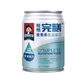 【公司貨超取限12罐】QUAKER 桂格 完膳營養素 低渣配方 等滲透壓 管灌飲食 250ml