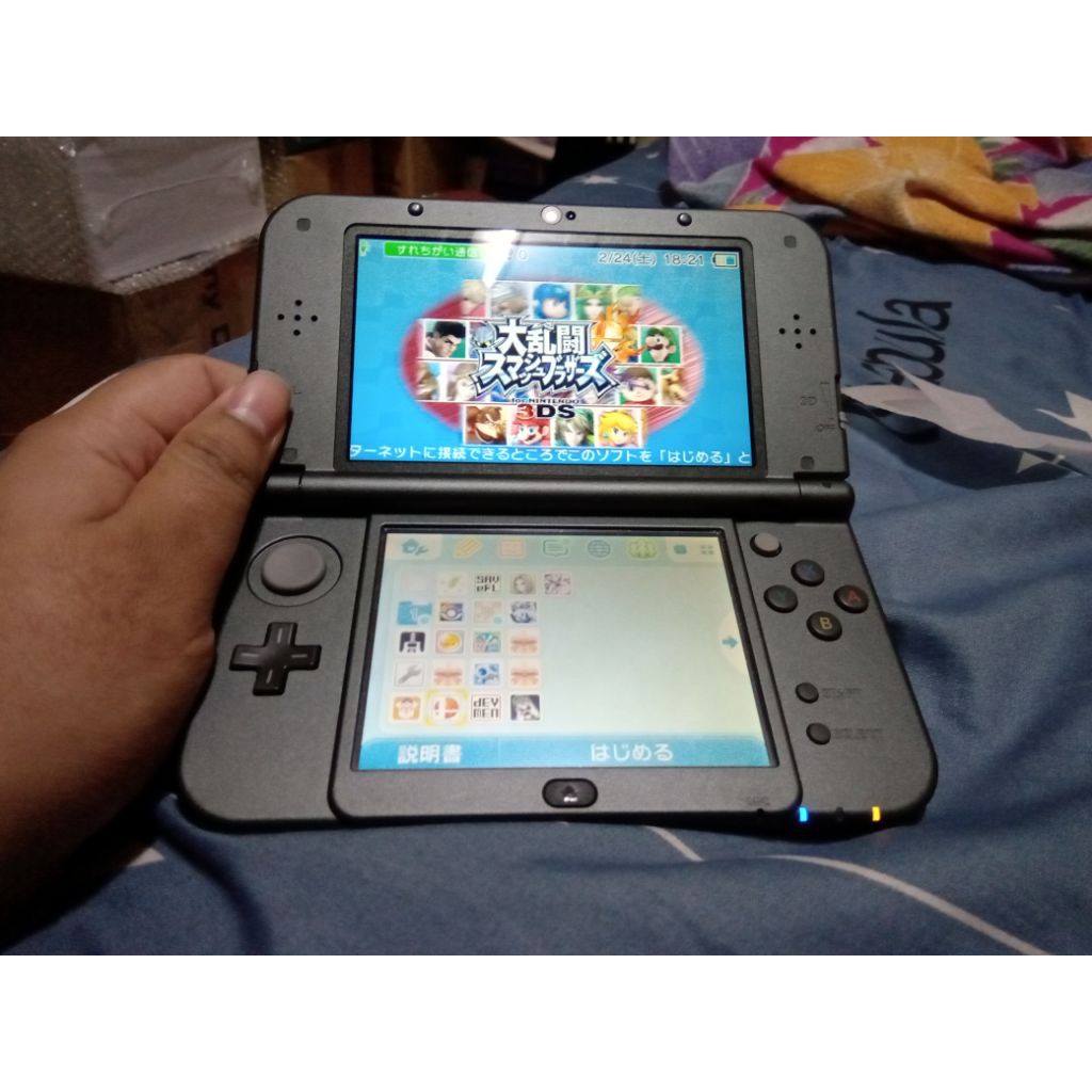 New 3dsll 日規大亂鬥同捆機免卡改機a9 3ds Ll 金手指破解中文 蝦皮購物