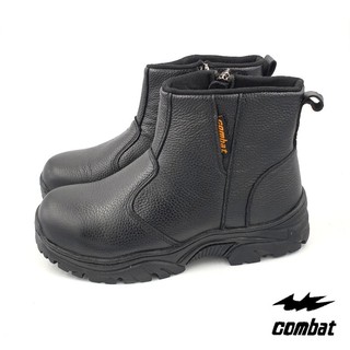 【MEI LAN】COMBAT 頭層牛皮 專業 寬楦 高筒 防穿刺 鋼頭鞋 安全鞋 CNS認證 FA590 黑色