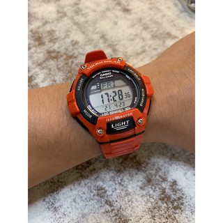 [9.9成新］CASIO W-S220 4C 戶外運動風電子錶 太陽能電力 LED照明 防水100米