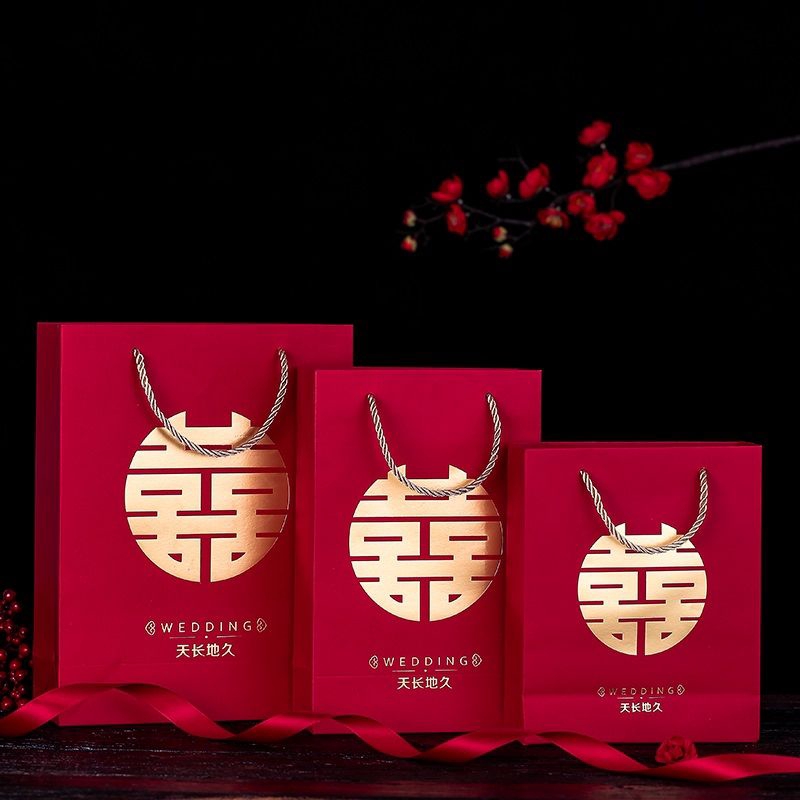 結婚用品手提袋 婚禮禮品袋結婚手提袋紙袋可裝各式婚禮小物提袋桌上禮伴娘禮包裝袋婚禮禮品袋禮物袋 蝦皮購物