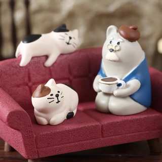 ❤️ 現貨 ❤️ 貓咪雜貨樹脂擺飾 大沙發椅 咖啡爺爺 黃色沙發