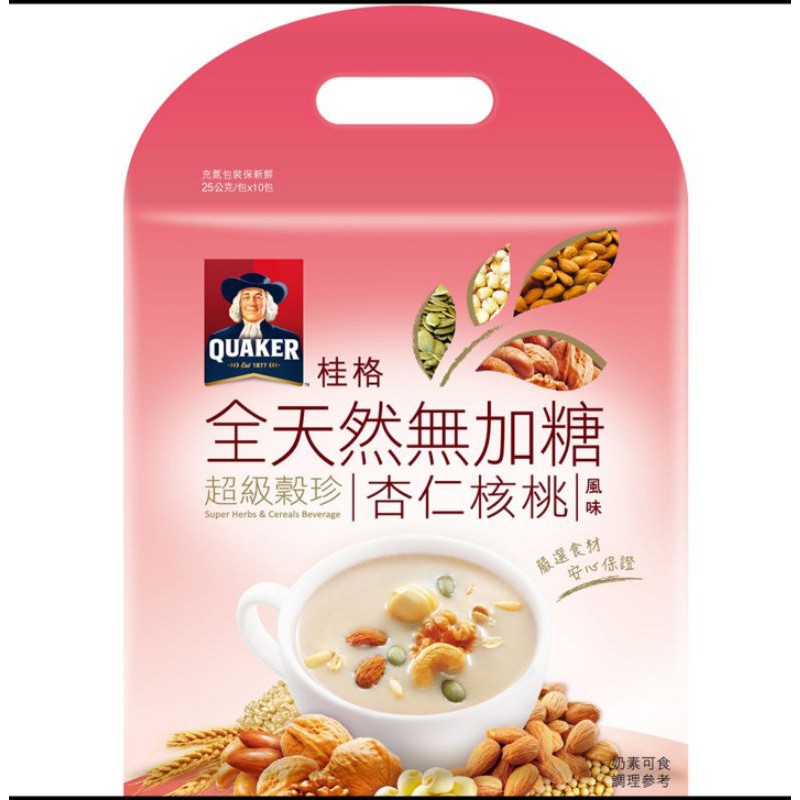 桂格杏仁核桃超級穀珍(無添加糖)(10包/袋)
