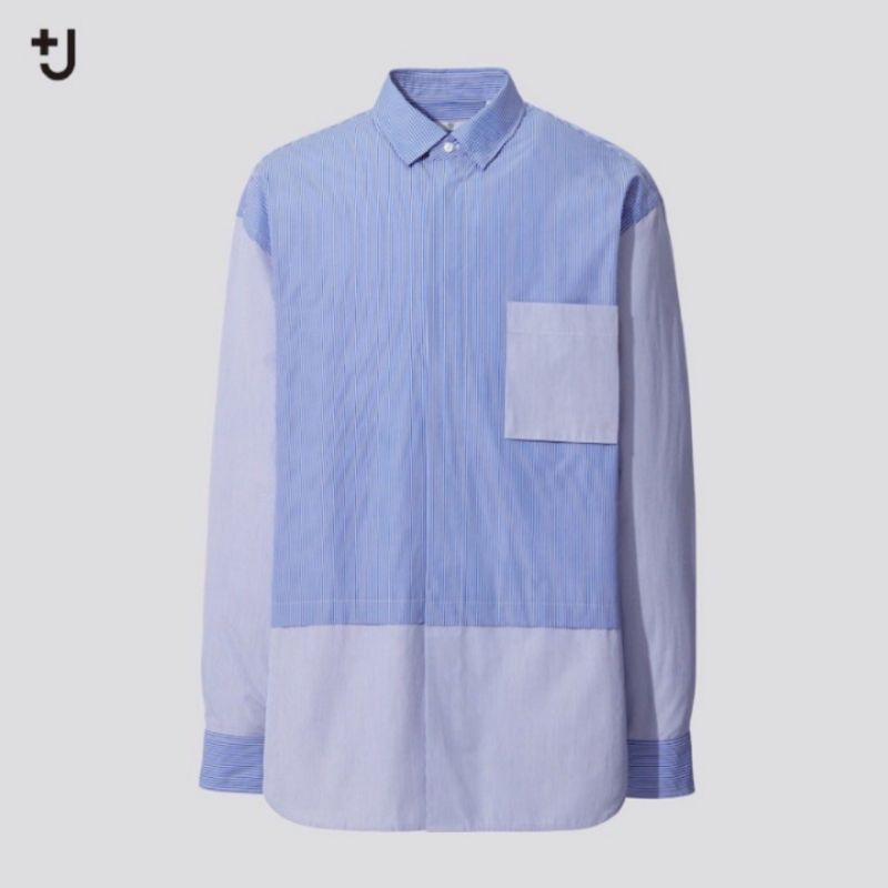 代購 uniqlo +j 藍條紋襯衫 長袖襯衫