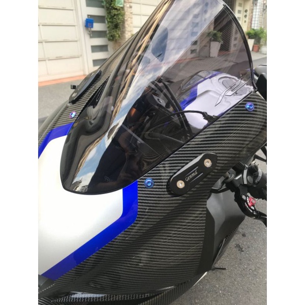 「CP小鋪」台灣現貨2019-2023改款YAMAHA YZF- R3高角度風鏡，改裝，類原廠風鏡，黑色。擋風鏡