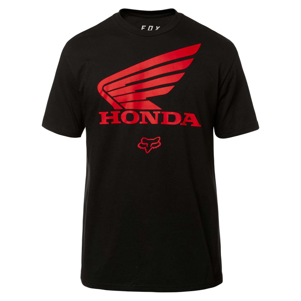 【德國Louis】Fox摩托車風格T恤 黑色 Honda品牌聯名本田夢想之翼重型機車騎士舒適圓領短袖上衣編號500801