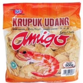 ［印尼批發］ALOHA UDANG AMIGO PEDAS 辣蝦餅(生) 500g