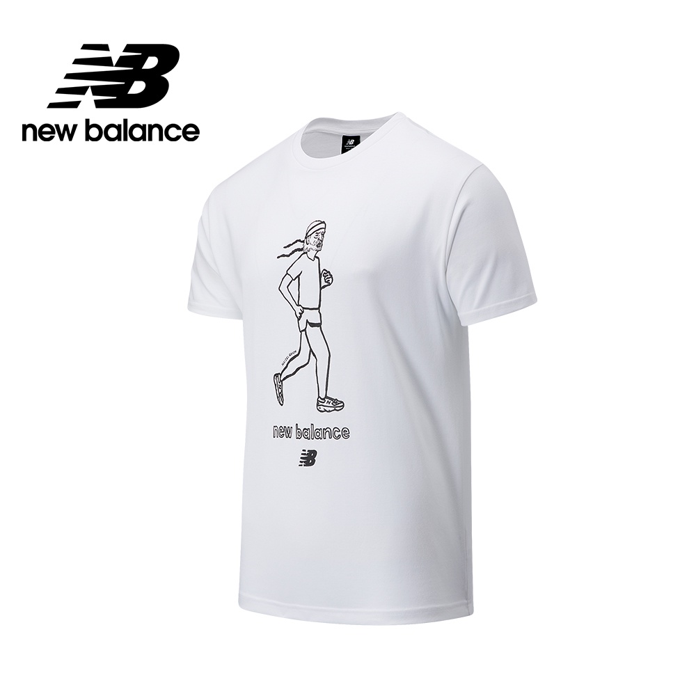 【New Balance】 NB 插畫聯名老爺爺短袖Tee_中性_白色_AMT03521WT