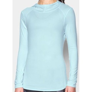 UNDER ARMOUR UA Sunblock UPF 50+ 女 連帽 長袖 運動上衣 粉藍