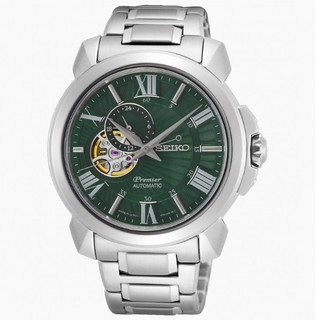 SEIKO Premier 開芯鏤空機械腕錶-綠面 42.9mm 4R39-00S0G(SSA419J1)(sk037)