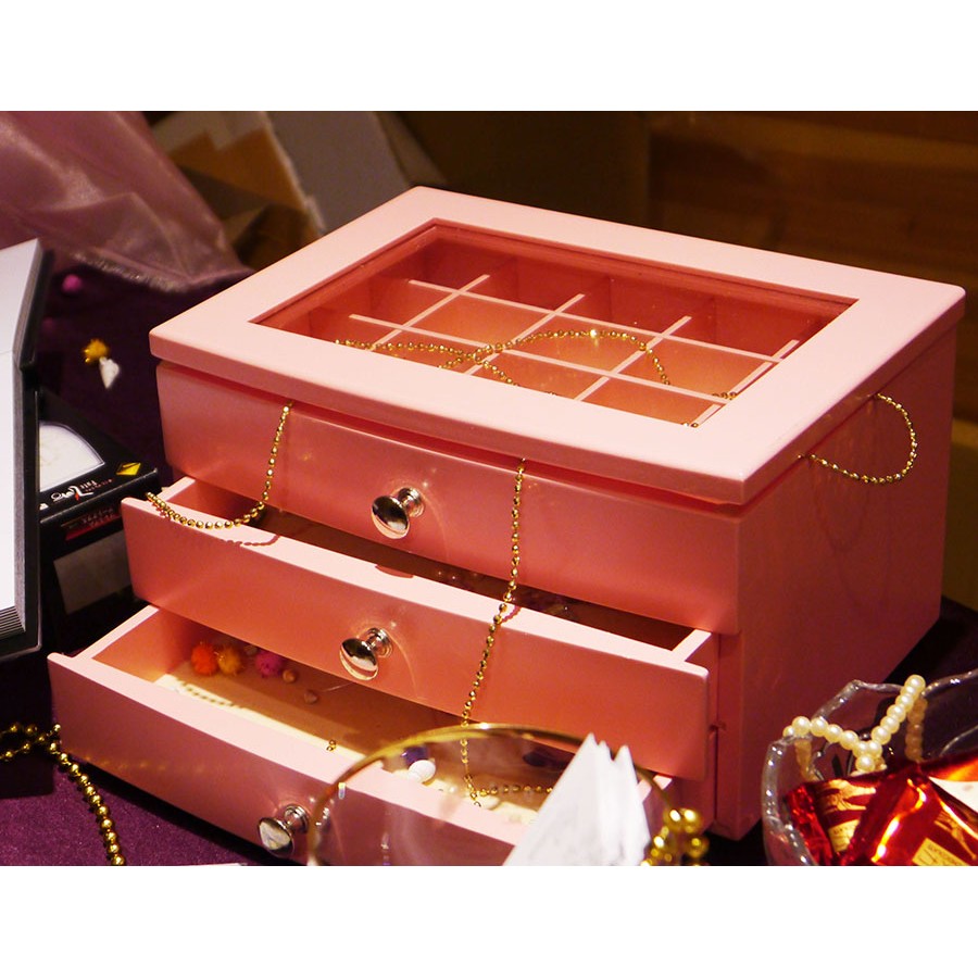 【森林小工匠】珠寶盒/飾品收納盒/首飾盒/飾品盒/婚宴佈置 (粉紅色)