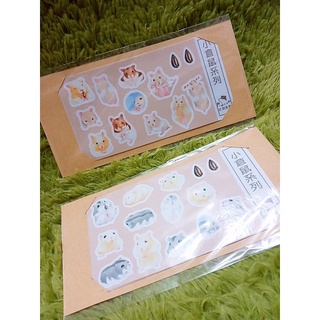 -pierce- 打洞文創自製 手帳 倉鼠 紙質小 貼紙