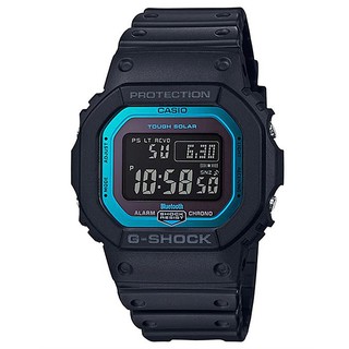 【CASIO】G-SHOCK 5600經典新高峰個性太陽能電波藍芽錶-黑X金屬藍(GW-B5600-2)正版宏崑公司貨