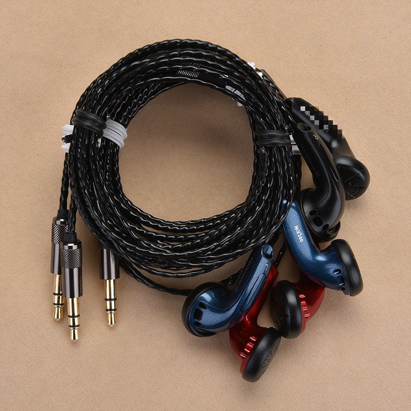 MX500森海耳機重低音耳機入耳耳機材料單元線耳機線黑色PU