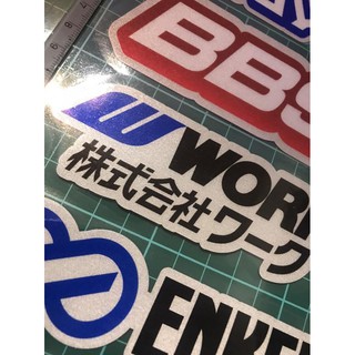 萊特 汽機車貼紙 RAYS WORK ENKEI SSR TWS 輪框改裝 3M反光貼紙