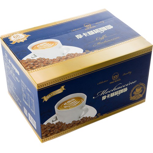 附發票~摩卡基諾可可咖啡  即溶  台灣製造(有糖4合1)~   38克X68包/每盒
