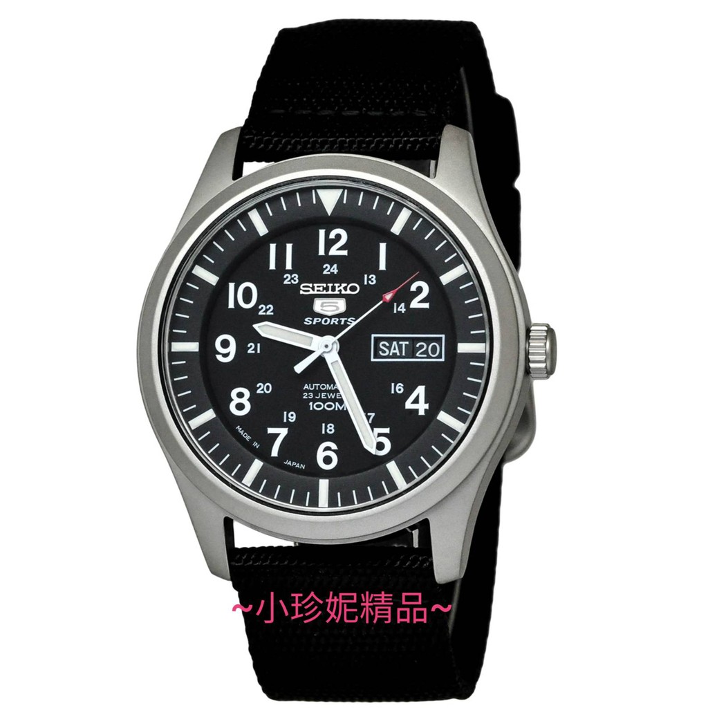 ~小珍妮精品~日本 精工 SEIKO 自動 機械 盾牌 5號 帆布帶 日本版 SNZG15 SNZG15J1 軍用錶