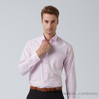 【ROBERTA諾貝達】 日本素材 台灣製 腰身線條剪裁 素面長袖襯衫 HDE02-71粉紅