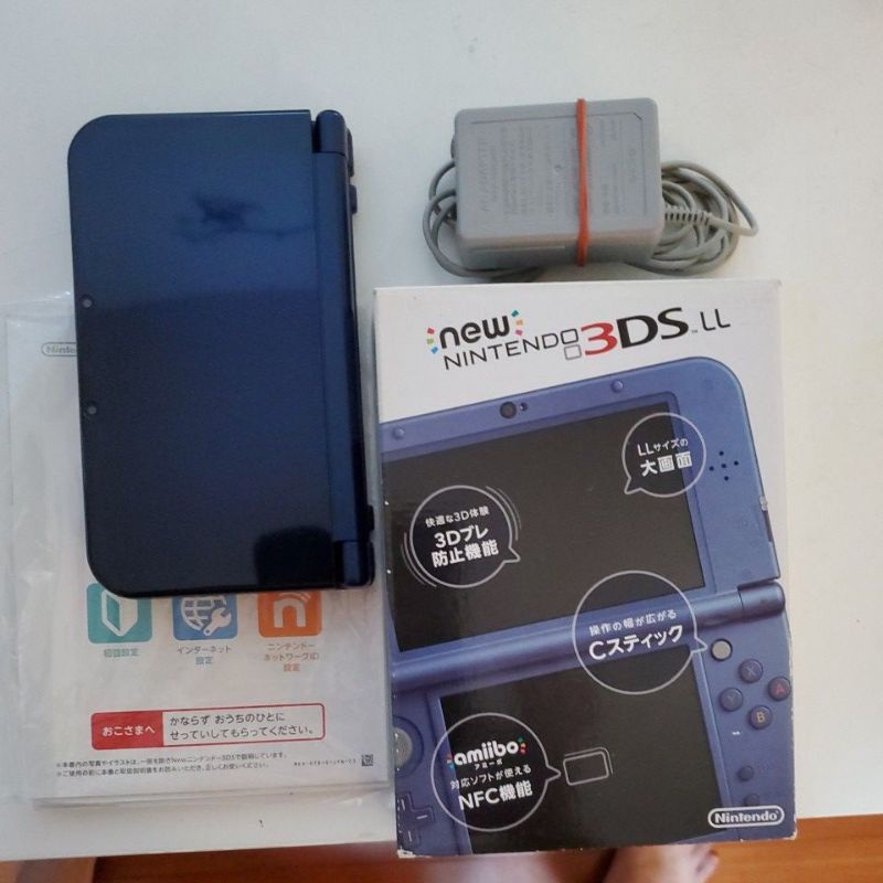 天天免運費＆10倍蝦幣回饋 二手 Nintendo 3ds LL 主機 金屬藍色 送充電器和一片nds遊戲(裸卡）