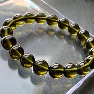 小極品-深綠/透綠 捷克隕石10mm/8mm/6mm（單圈）手珠手鍊DIY串珠隔珠配珠圓珠項鍊•點點水晶•