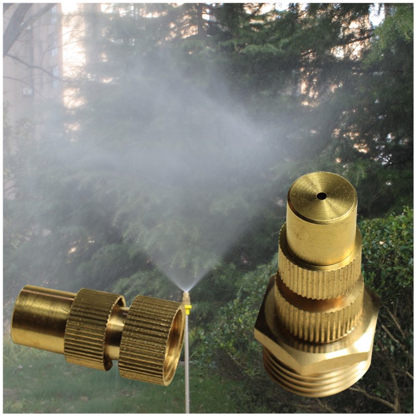 ❤全銅可調霧化噴嘴 工地除塵降溫噴頭 園藝養護水霧4分銅噴頭