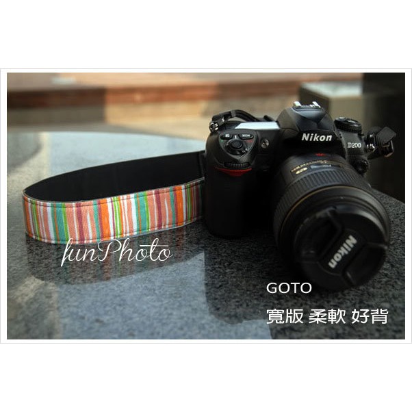【趣攝癮】GOTO 糖果色線條 韓風 寬版 相機背帶 / 相機帶 / 單眼背帶 / 微單背帶