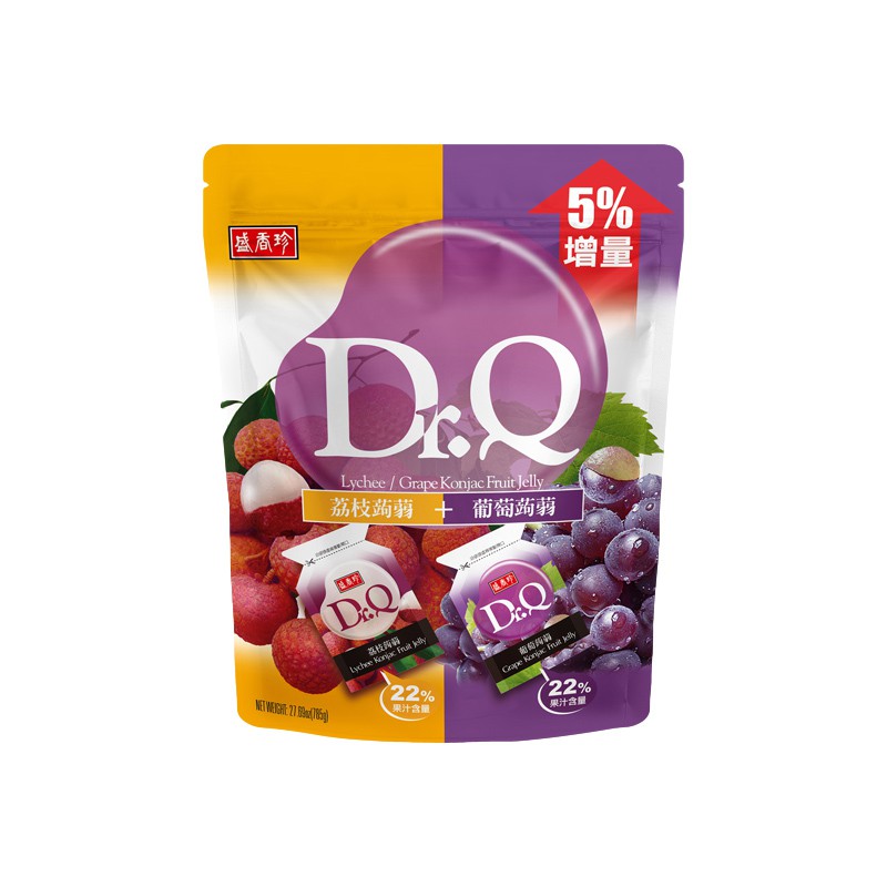 【蝦皮直營】盛香珍 Dr.Q雙味蒟蒻果凍量販包葡萄+荔枝 785g/包