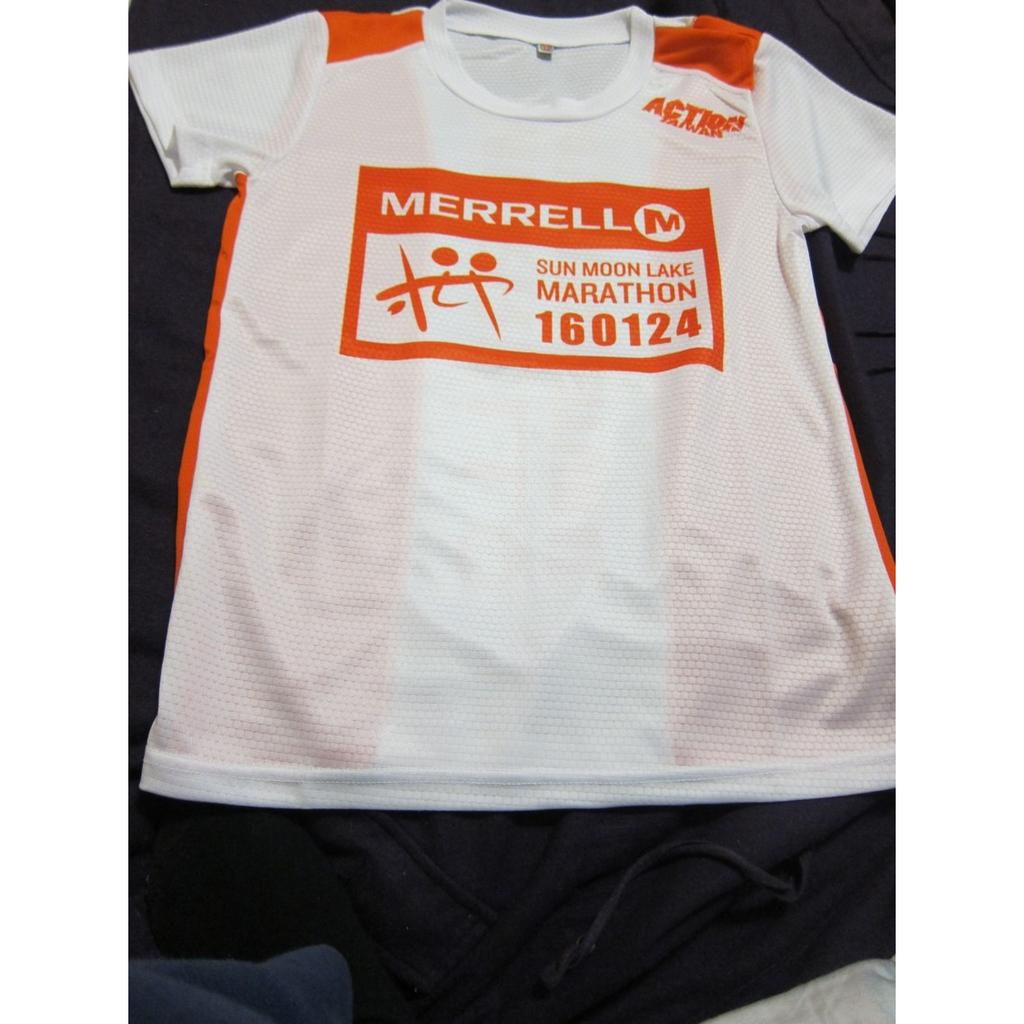 Merrell 吸濕排汗運動衣運動短t 16日月潭櫻舞飛揚環湖路跑賽賽服 郵寄免運費 蝦皮購物