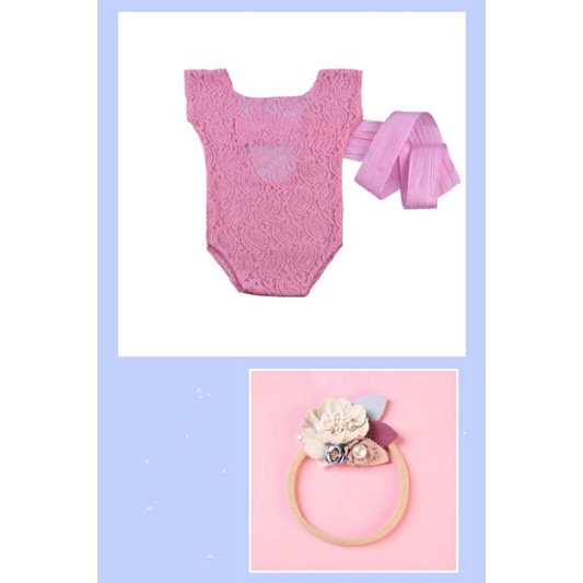 【出租】寶寶寫真服🌟新生兒粉色連身服