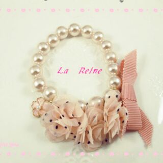 ☆La Reine☆韓國珍珠雪坊花朵氣質手鍊 手環