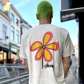 STUSSY FLOWER TEE 花朵短袖男女情侶款五葉花黑/卡其/白3色