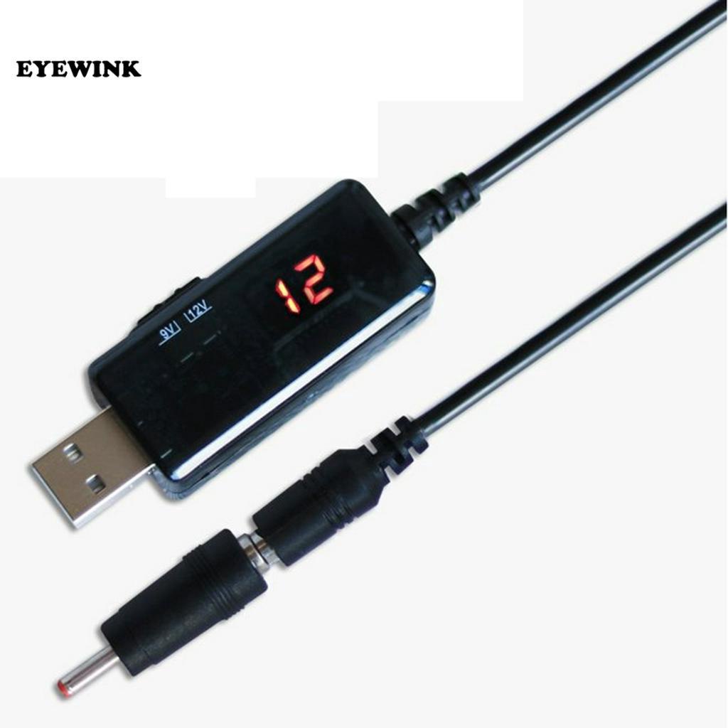 電壓可調 USB DC 5V 至 9V 12V 電源適配器電纜,帶 LED 顯示屏