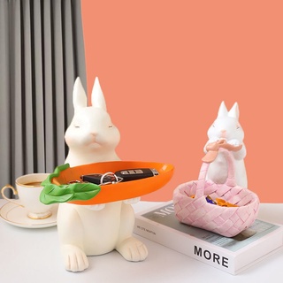 ✿限时特惠✿ 兔子托盤擺件 北歐居家生活用品 玄關鑰匙收納 桌上收納 ins風裝飾品 收納擺件 生日禮物