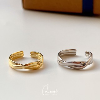 [ALUMI] 緞面交織｜s925純銀 開口設計 戒指 飾品 純銀戒指