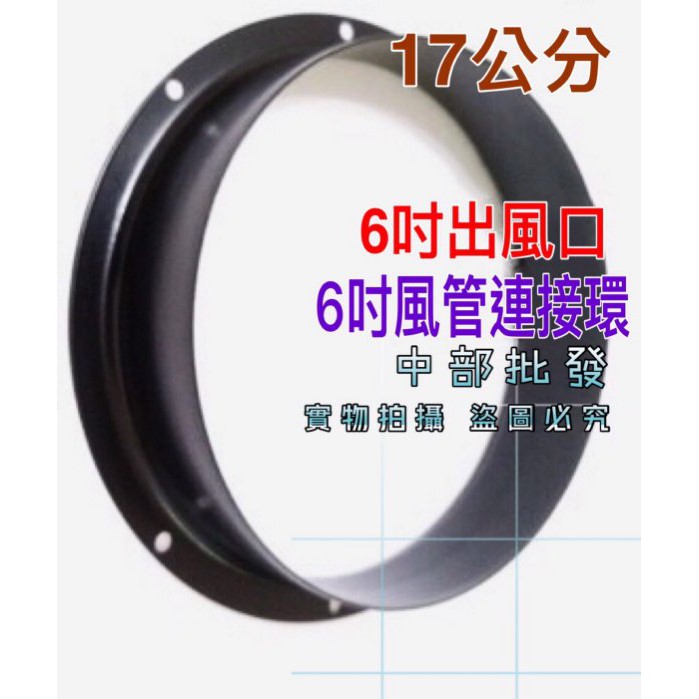 風扇專賣 6吋導風管風連接環 免運 風口 6吋 風管轉接頭 6吋風管連接環 風管連接環 17公分 6吋出風口 風扇環框