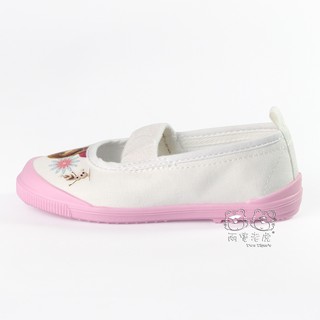日本月星 MoonStar白/粉色 冰雪奇緣 舒適學生鞋 帆布膠底 室內鞋 NO.R0938