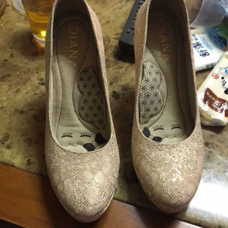 Diana 結婚鞋細根包頭鞋氣墊鞋