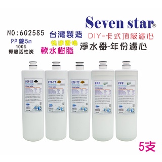 OCEAN濾心卡式PP綿質活性炭濾心組  RO 過濾 飲水 貨號 602858 Seven star淨水網